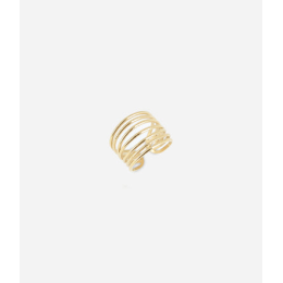 Bague ajustable Gio en acier PVD jaune ZAG bijoux, SRR24274-01UNI