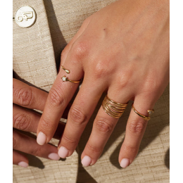 La Bague ajustable Gio en acier PVD jaune ZAG bijoux, SRR24274-01UNI