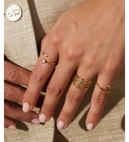 La Bague ajustable Gio en acier PVD jaune ZAG bijoux, SRR24274-01UNI