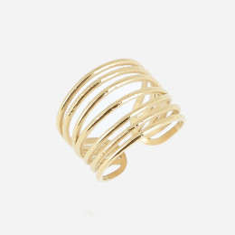 La Bague ajustable Gio en acier PVD jaune ZAG bijoux, SRR24274-01UNI