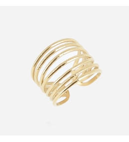 La Bague ajustable Gio en acier PVD jaune ZAG bijoux, SRR24274-01UNI