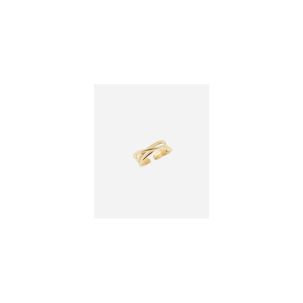 Bague ajustable Tidja en acier PVD jaune ZAG bijoux, SRR24297-01UNI