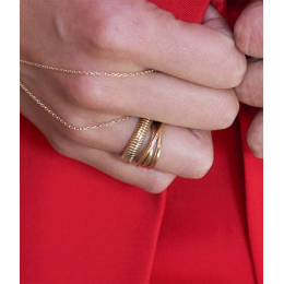 La Bague ajustable Tidja en acier PVD jaune ZAG bijoux, SRR24297-01UNI