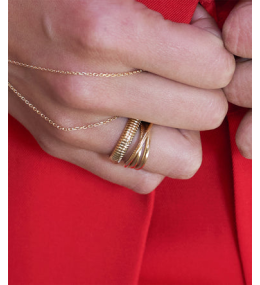 La Bague ajustable Tidja en acier PVD jaune ZAG bijoux, SRR24297-01UNI