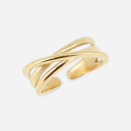 La Bague ajustable Tidja en acier PVD jaune ZAG bijoux, SRR24297-01UNI