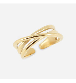 La Bague ajustable Tidja en acier PVD jaune ZAG bijoux, SRR24297-01UNI