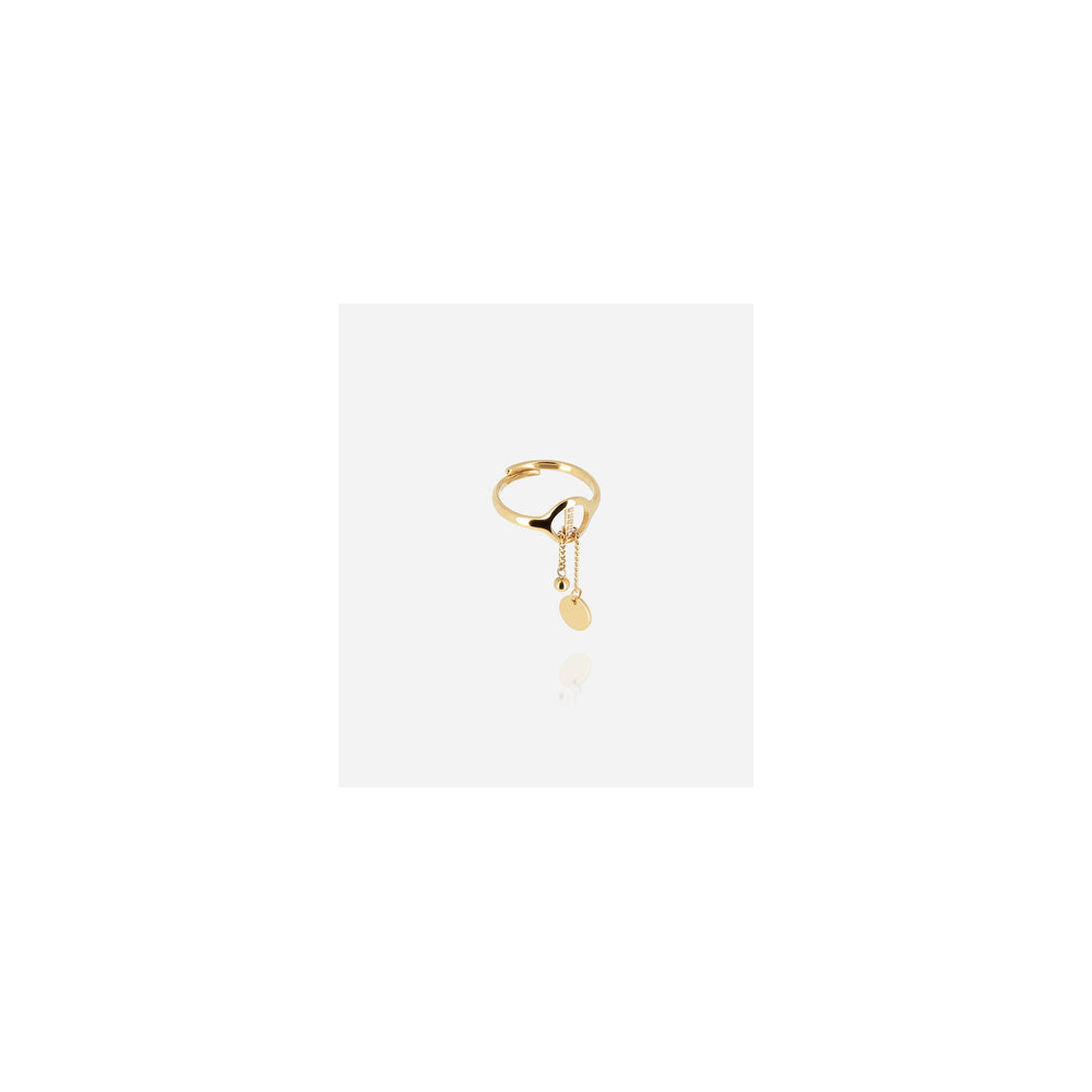 Bague ajustable Hoya en acier PVD jaune ZAG bijoux, SRR24502-01UNI