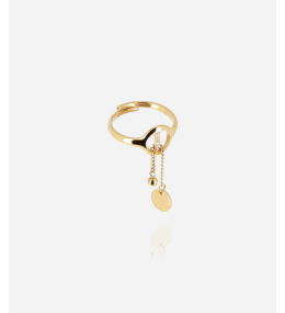 Bague ajustable Hoya en acier PVD jaune ZAG bijoux, SRR24502-01UNI