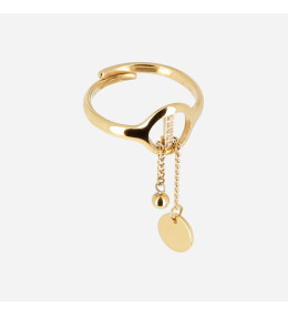 La Bague ajustable Hoya en acier PVD jaune ZAG bijoux, SRR24502-01UNI