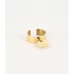 Bague ajustable Ma bonne étoile en acier PVD jaune ZAG bijoux, SRR3470-01UNI