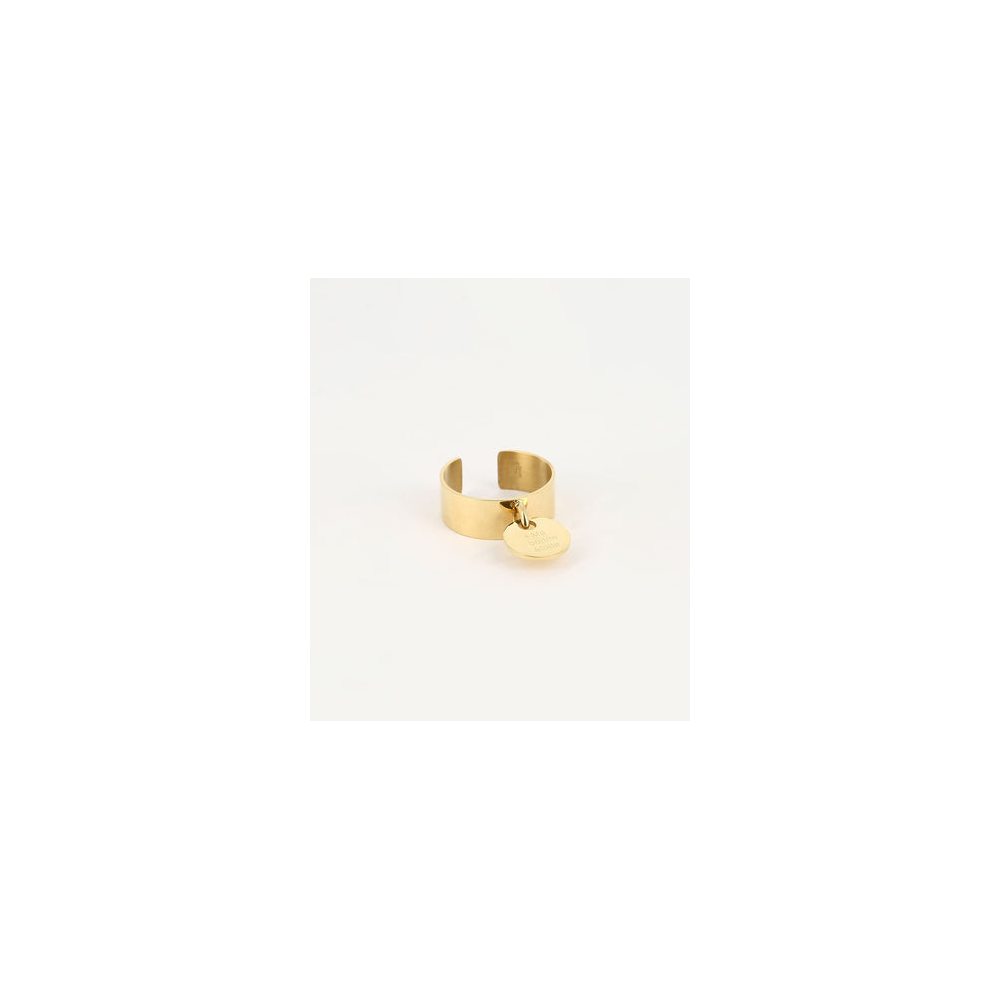 Bague ajustable Ma bonne étoile en acier PVD jaune ZAG bijoux, SRR3470-01UNI