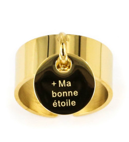 La Bague ajustable Ma bonne étoile en acier PVD jaune ZAG bijoux, SRR3470-01UNI