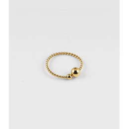 Bague ajustable Soto en acier PVD jaune ZAG bijoux, SRR6330-01UNI