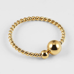 La Bague ajustable Soto en acier PVD jaune ZAG bijoux, SRR6330-01UNI