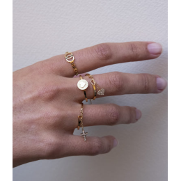 La Bague ajustable Doriane en acier PVD jaune ZAG bijoux, SRR9480-01UNI
