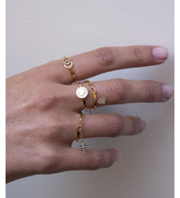 La Bague ajustable Doriane en acier PVD jaune ZAG bijoux, SRR9480-01UNI