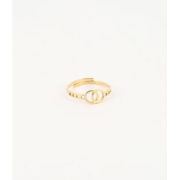 Bague ajustable Doriane en acier PVD jaune ZAG bijoux, SRR9480-01UNI