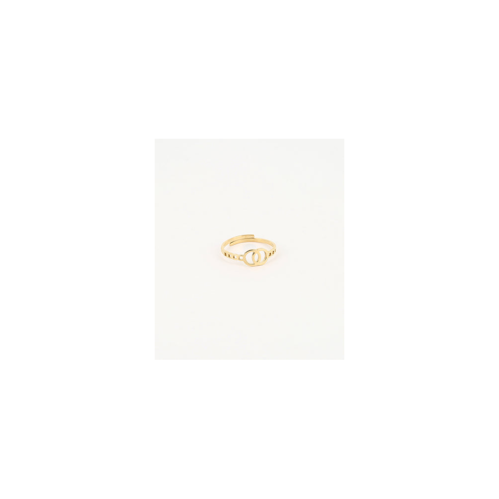 Bague ajustable Doriane en acier PVD jaune ZAG bijoux, SRR9480-01UNI
