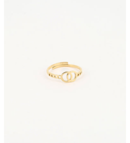 Bague ajustable Doriane en acier PVD jaune ZAG bijoux, SRR9480-01UNI