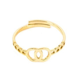 La Bague ajustable Doriane en acier PVD jaune ZAG bijoux, SRR9480-01UNI