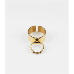 Bague ajustable Ginza en acier PVD jaune ZAG bijoux, SRR9552-01UNI