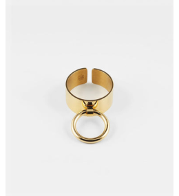Bague ajustable Ginza en acier PVD jaune ZAG bijoux, SRR9552-01UNI