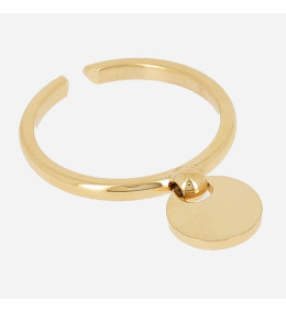 Bague ajustable Fine pampille en acier PVD jaune ZAG bijoux, SRS21582-01UNI