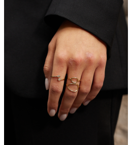 La Bague ajustable Sun en acier PVD jaune et nacre ZAG bijoux, SRS21909-01SEL