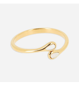 La Bague ajustable Sun en acier PVD jaune et nacre ZAG bijoux, SRS21909-01SEL