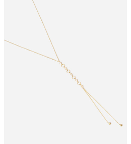 Collier Denebo en acier PVD jaune et oxydes de zirconium ZAG bijoux, SNM24442-01WHT
