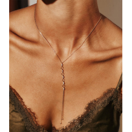 Le Collier Denebo en acier PVD jaune et oxydes de zirconium ZAG bijoux, SNM24442-01WHT