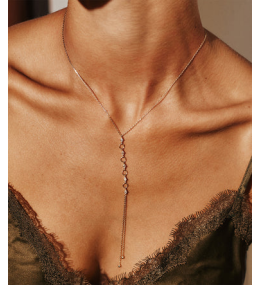 Le Collier Denebo en acier PVD jaune et oxydes de zirconium ZAG bijoux, SNM24442-01WHT