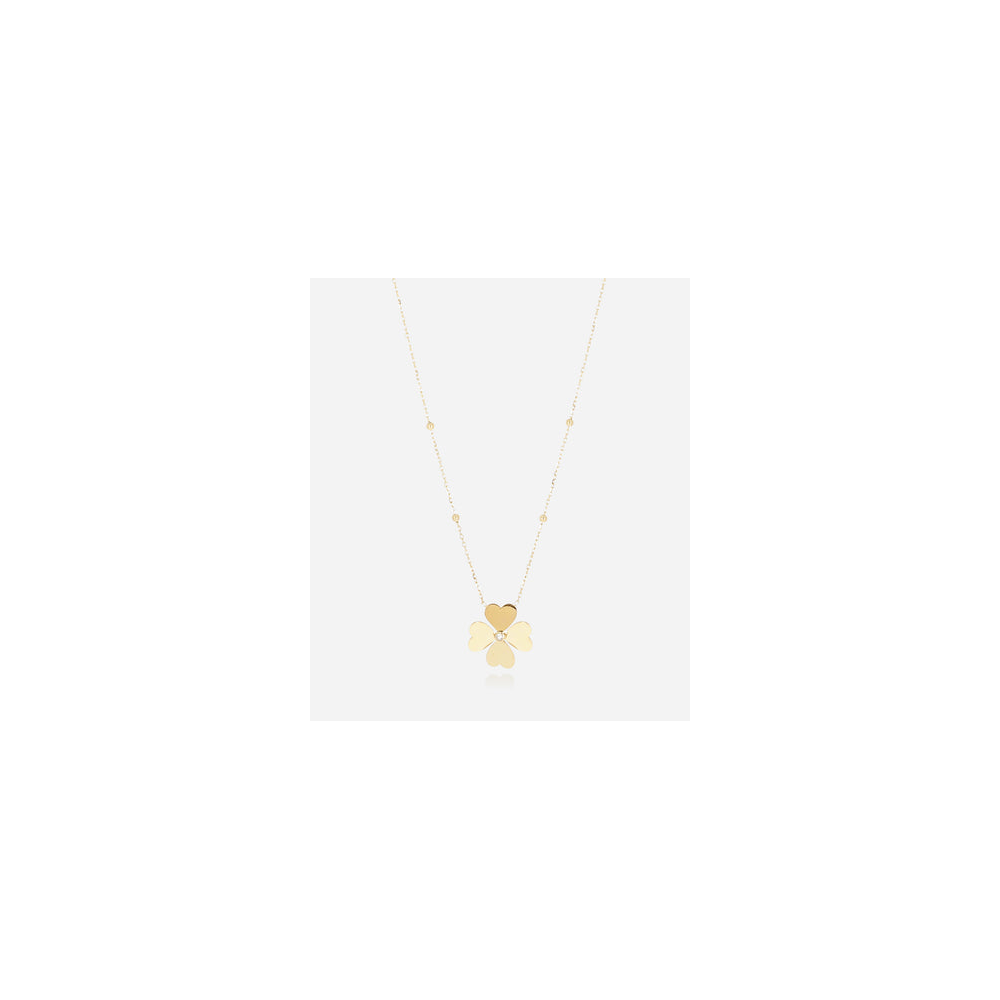 Collier Giorgio en acier PVD jaune et oxydes de zirconium ZAG bijoux, SNM25391-01WHT