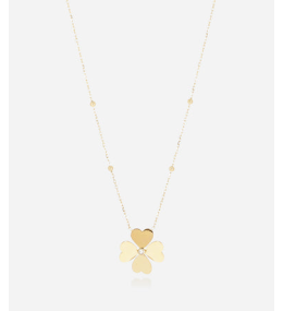 Collier Giorgio en acier PVD jaune et oxydes de zirconium ZAG bijoux, SNM25391-01WHT