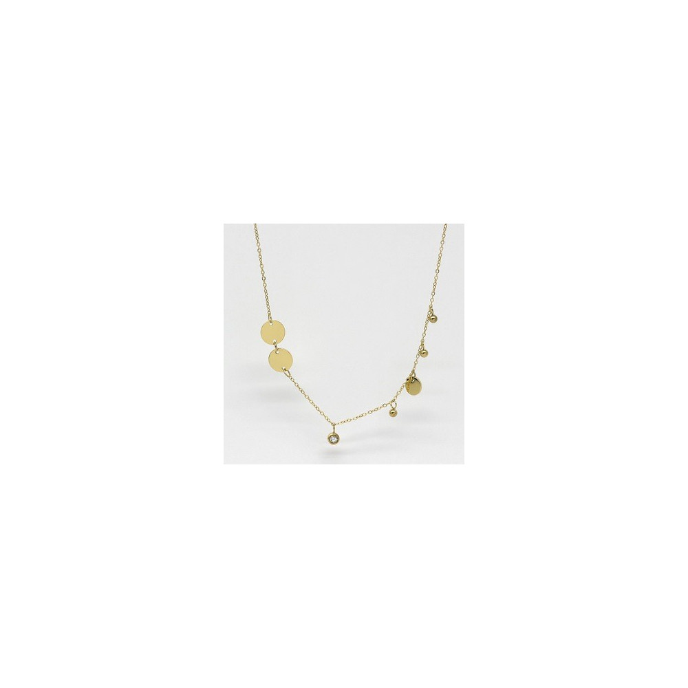 Collier Kiso en acier PVD jaune et oxyde de zirconium ZAG bijoux, SNS12196-01UNI
