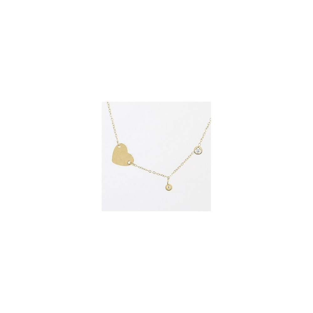 Collier Ama en acier PVD jaune et oxyde de zirconium ZAG bijoux, SNS12319-01UNI