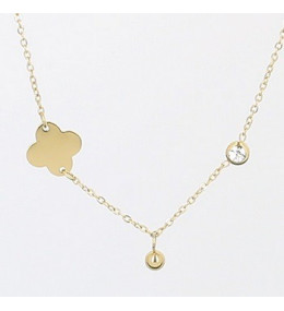 Collier Court en acier PVD jaune et oxyde de zirconium ZAG bijoux, SNS12323-01UNI