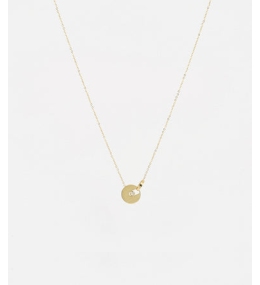 Collier Monica en acier PVD jaune et oxyde de zirconium ZAG bijoux, SNS18083-01WHT