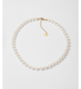 Collier Livia en acier PVD jaune et perles de verre nacrées ZAG bijoux, SNS21615-01SEL6