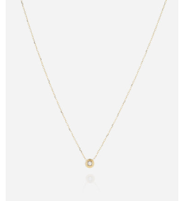 Collier Aiden en acier PVD jaune et oxyde de zirconium ZAG bijoux, SNS21946-01WHT