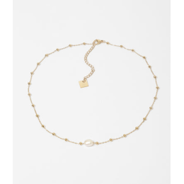 Collier Izia en acier PVD jaune et perle de culture ZAG bijoux, SNS22193-01SEL