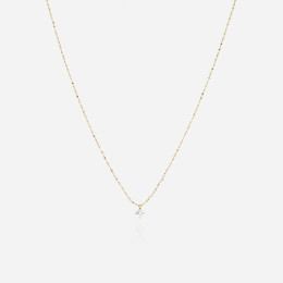 Le Collier Serena en acier PVD jaune et oxyde de zirconium ZAG bijoux, SNS23016-01WHT