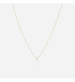 Le Collier Serena en acier PVD jaune et oxyde de zirconium ZAG bijoux, SNS23016-01WHT