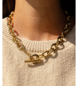 Le Collier Ecume en acier PVD jaune ZAG bijoux, SNS24208-01UNI