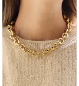 Le Collier Ecume en acier PVD jaune ZAG bijoux, SNS24208-01UNI