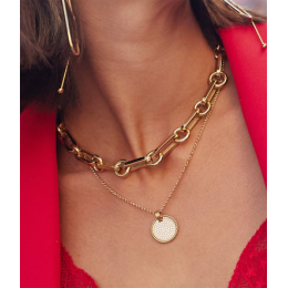 Le Collier Cyrano en acier PVD jaune ZAG bijoux, SNS24251-01UNI