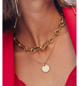 Le Collier Cyrano en acier PVD jaune ZAG bijoux, SNS24251-01UNI