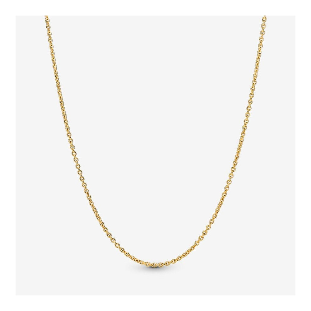 Le Chaîne à mailles forçat Pandora, en métal doré or jaune 585/1000, 368727C00-45.