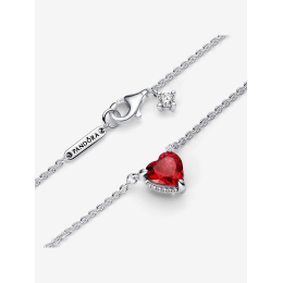 Le Collier Pandora, Pendant Halo Cœur Scintillant, en argent 925/1000, 392542C01-45