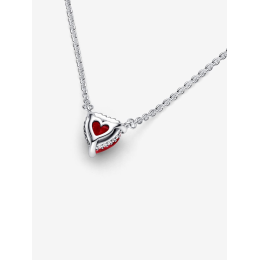 Le Collier Pandora, Pendant Halo Cœur Scintillant, en argent 925/1000, 392542C01-45
